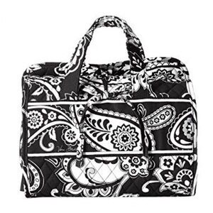 Vera Bradley Hanging Travel Organizer Toiletry Cosmetic Bag, Black& White